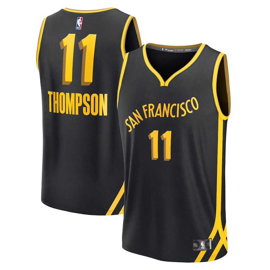 Men Golden State Warriors #11 Klay Thompson Fanatics Branded Black City Edition 2023-24 Fast Break NBA Jersey